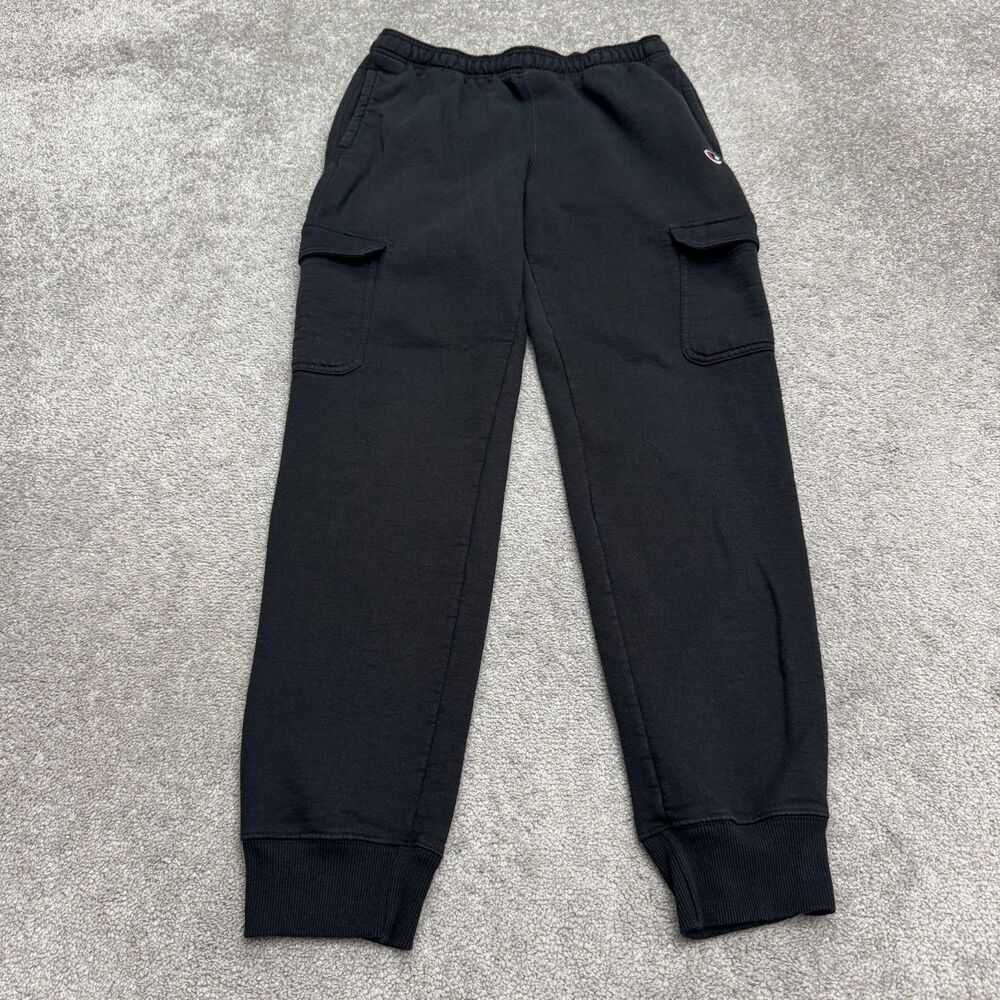 Champion Cargo Jogger Sweatpants Pants Mens Medium Black Fleece Active Athletic